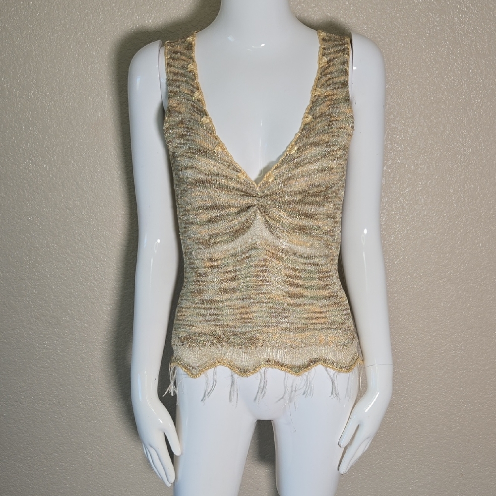 Chic Gold Knit Tank Top